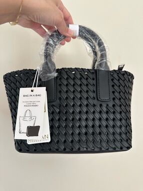 Urban Expressions Paisley Woven Black Crossbody Tote